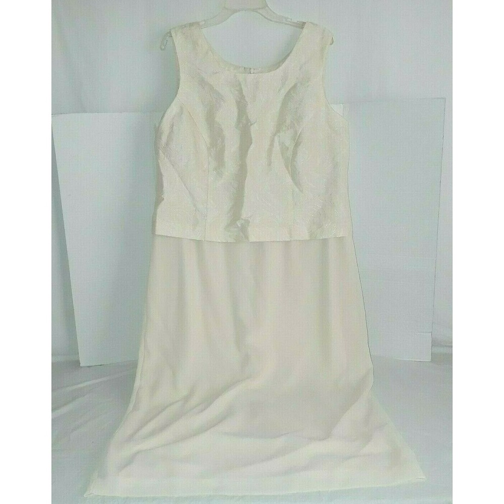 Jessica Howard Dress Size 16 Formal Lined Midi Beige Mother of the Bride/Groom